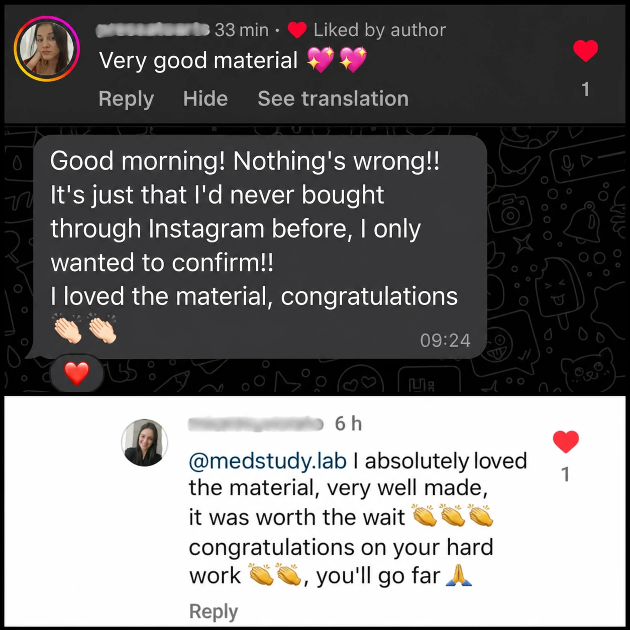 Feedback and reviews from students using MedStudyLab